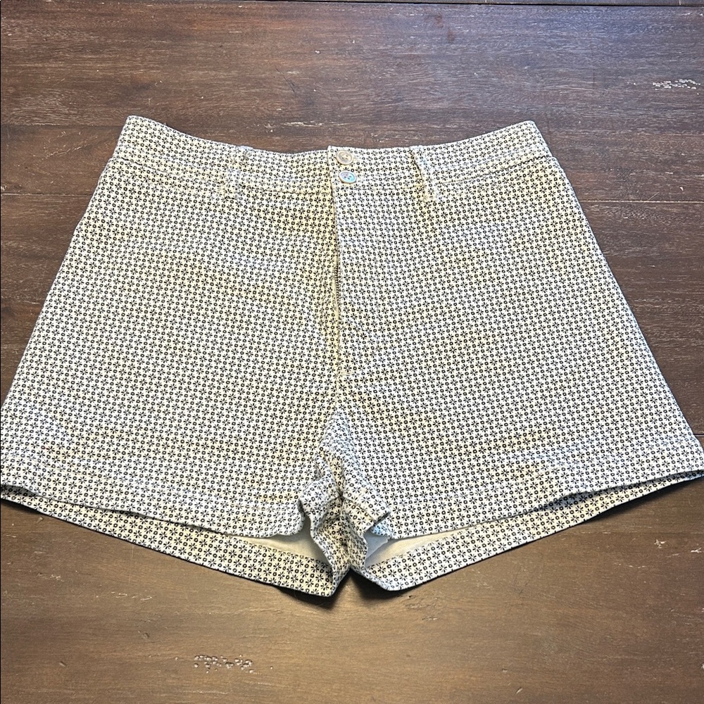 Rebecca Taylor Black/White Cotton High Waist Shorts
